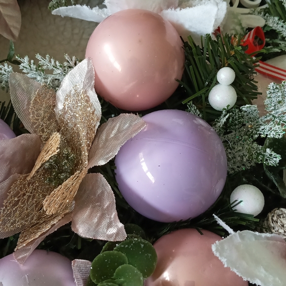 22" Victorian Christmas Wreath Farmhouse Handmade - Picture 6 of 8